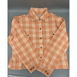 Brixton Womens‎ Bowery Coral Long Sleeve Button Down Flannel Shirt L NWT